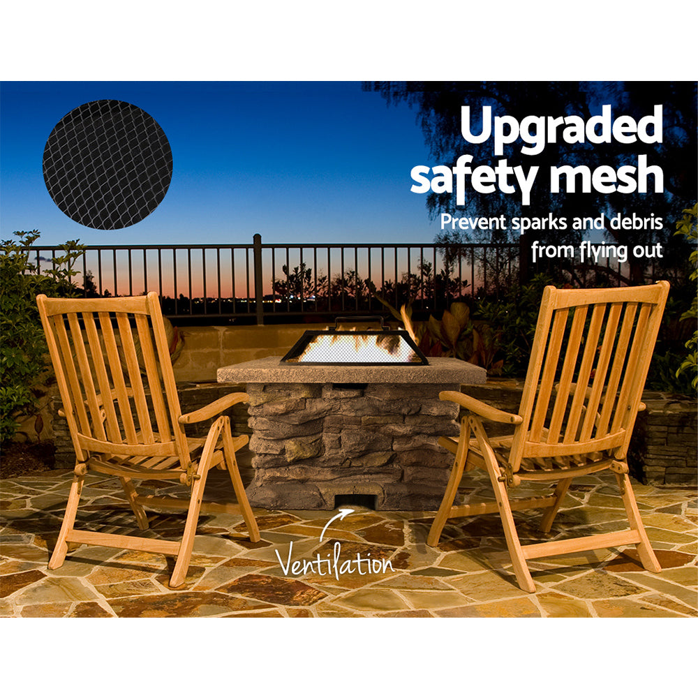 Fitzroy Stone Base Outdoor Patio Heater Fire Pit Table